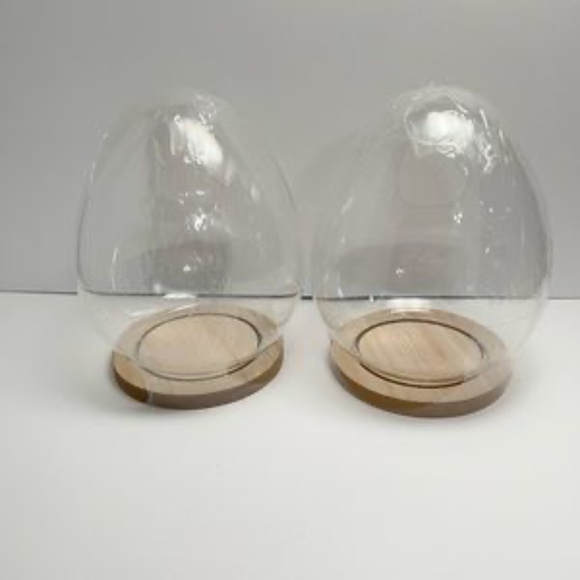 Accents Target Bullseye Glass Easter Egg Cloche Dome Wooden Base Accents Target Bullseye Glass Easter Egg Cloche Dome Wooden Base